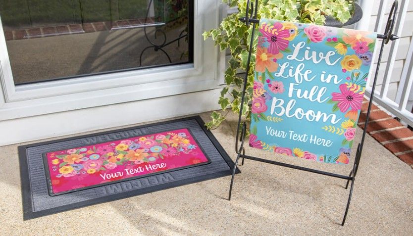 Create personalized flags and mats with Evergreen's make it yours program