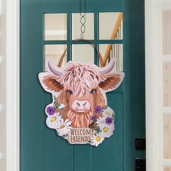 Evergreen Wholesale Highland Cow Door Decor 