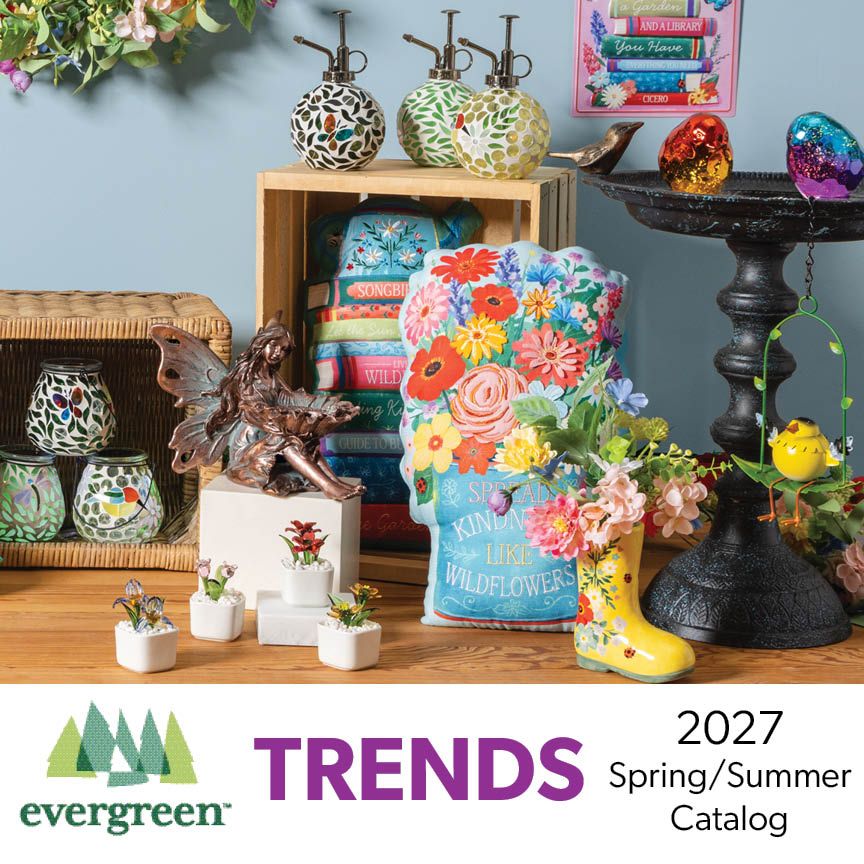 Trends catalog card with assortment of trending home and garden products