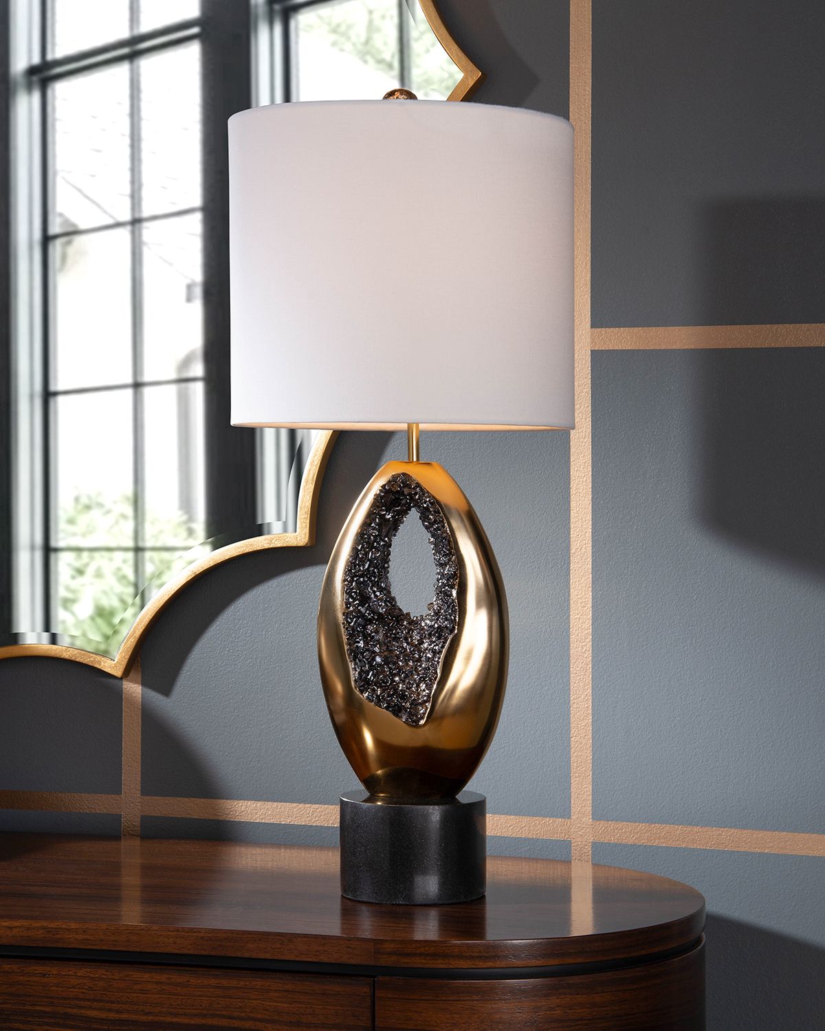 Glass Geode Table Lamp