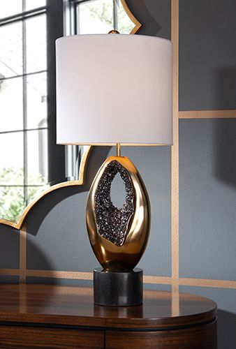 Glass Geode Table Lamp