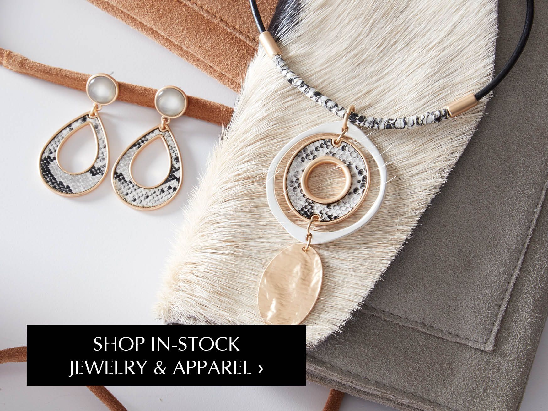 Shop In-Stock Jewelry and Apparel- Animal Fur Purse/ Handbag with animal print matching earrings and pendant necklace