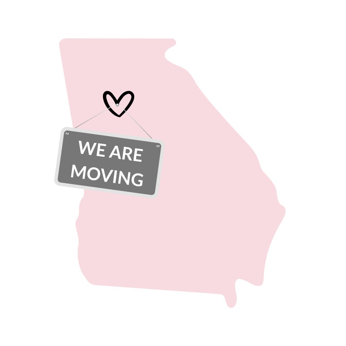 Atlanta, Georgia State with heart Gift Market