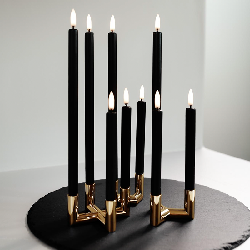 Uyuni Lighting  Matrix Candleholder Mini Taper, Warm Brass