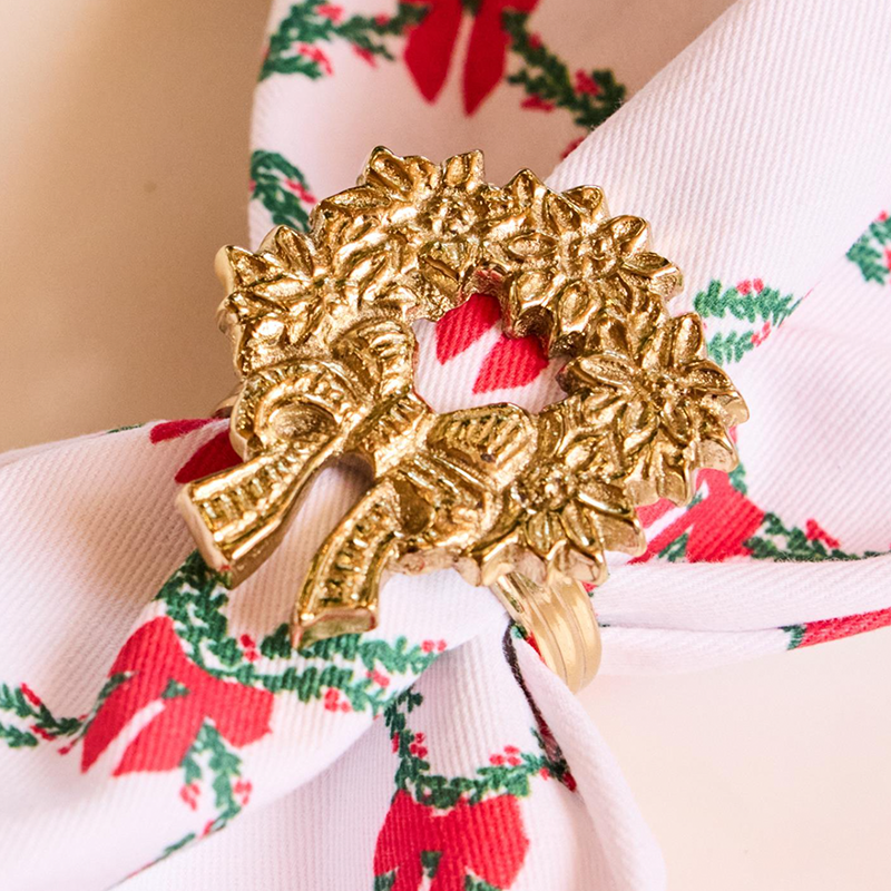 Mary Square  Napkin Rings Wreath