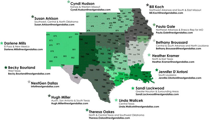 Map of Rep Zip Codes