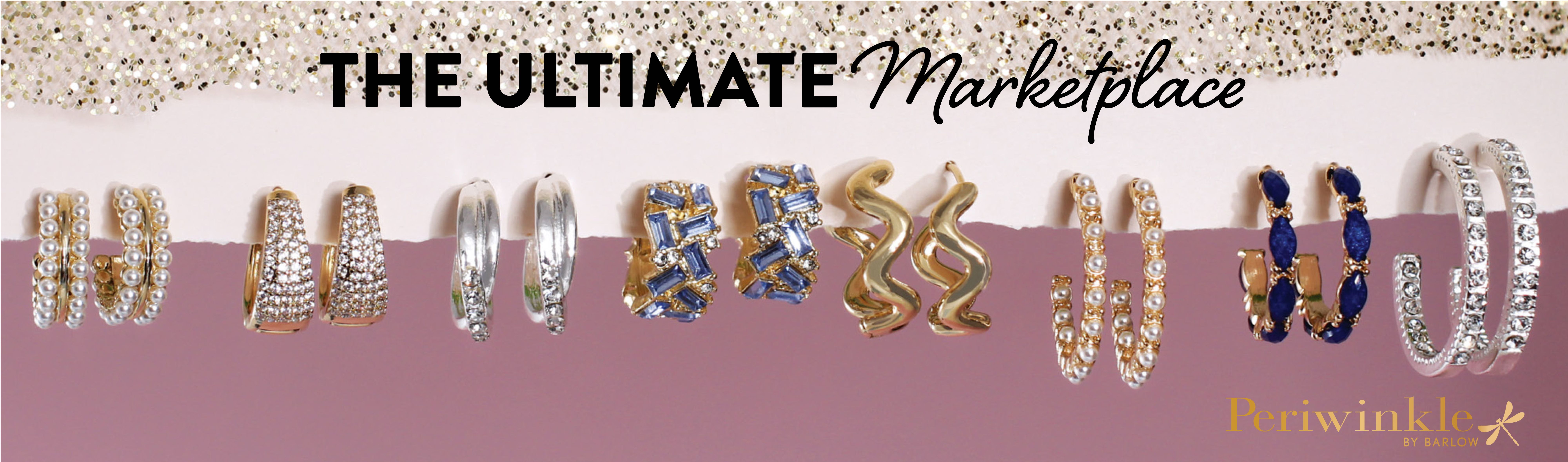Sets of fashion earrings in a row