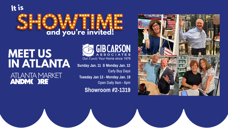 Visit us at the atlanta market in January, photo of marketing info January 11-19, 2026
