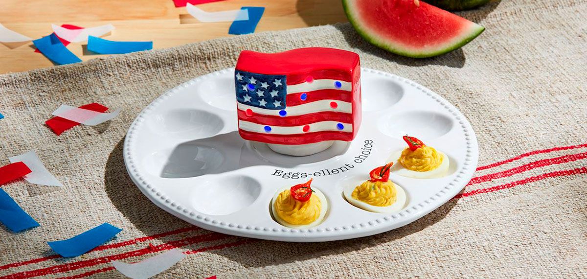 Mud Pie American Flag Light-Up Sitter