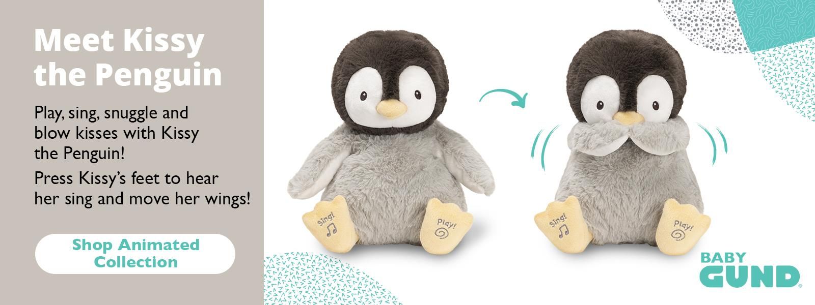 gund animated kissy penguin